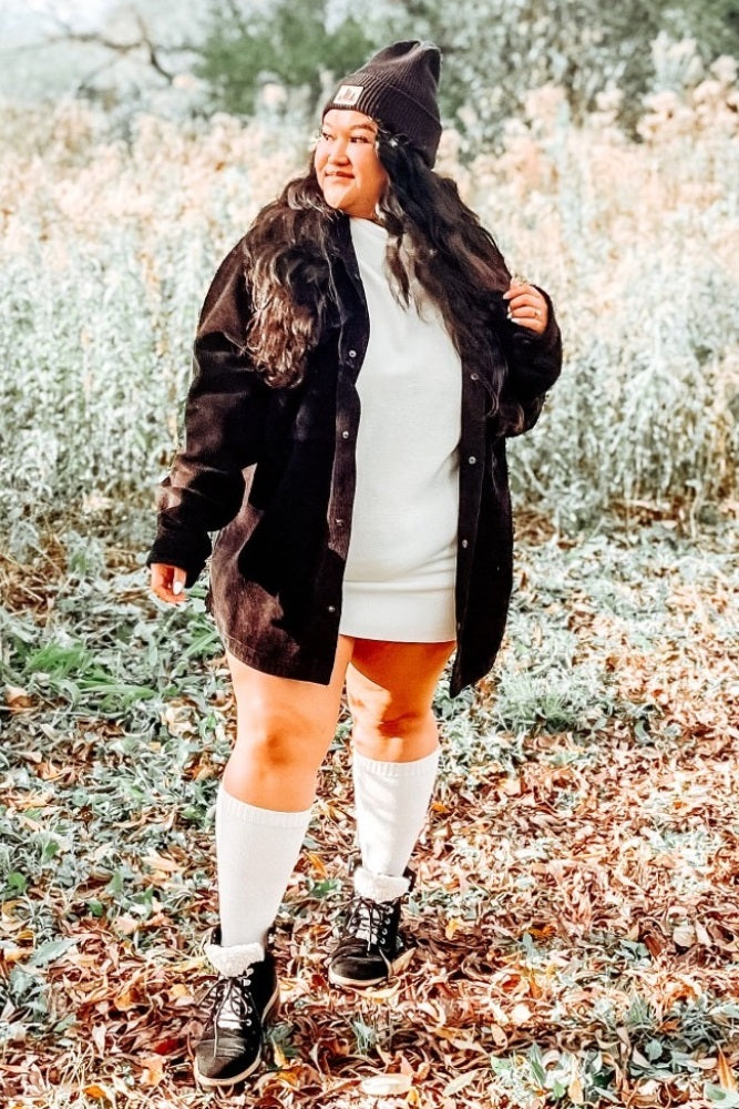 Cream Funnel Neck Dolman Sleeve Mini Dress