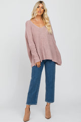 Mauve Speckled Oversized Sweater