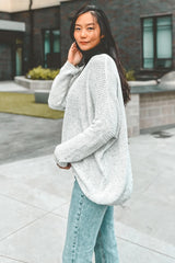 White Speckled Oversized Sweater