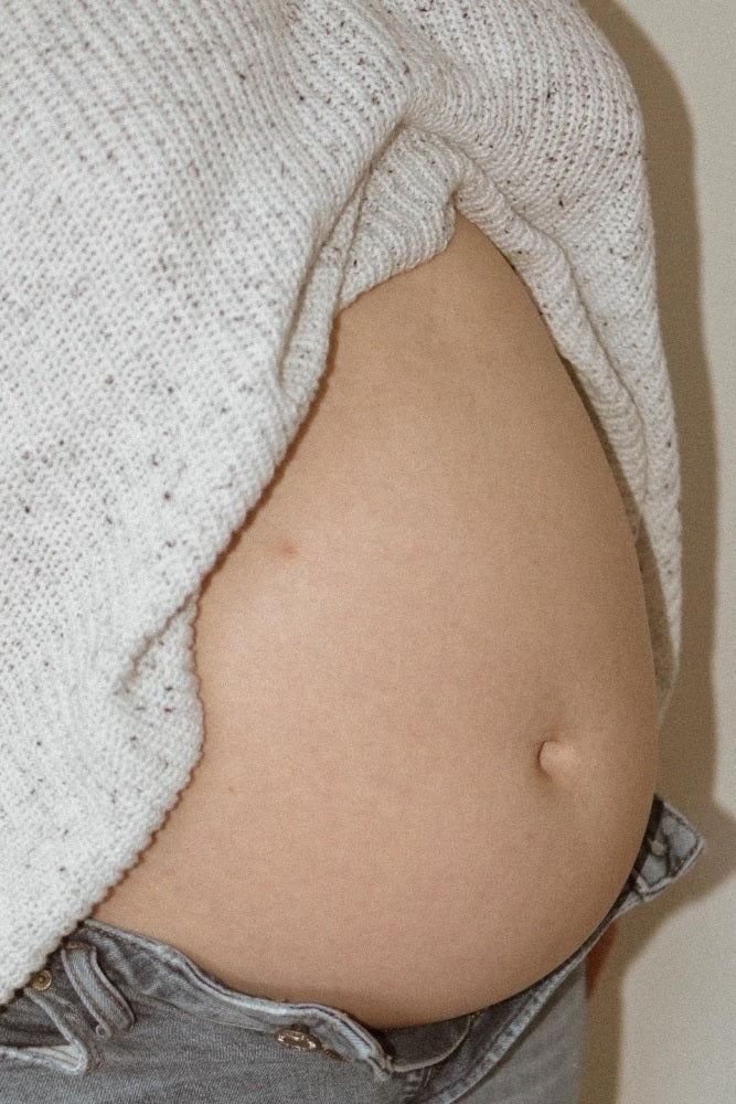 White Speckled Oversized Maternity Sweater