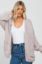 Beige Oversized Bubble Sleeve Cardigan