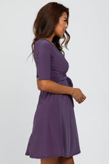 Plum Waist Tie Nursing Dress