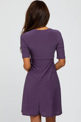 Plum Waist Tie Nursing Dress