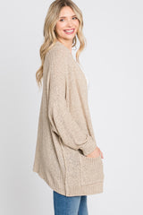 Beige Cuff Sleeve Cardigan