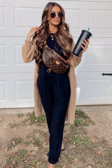 Taupe Bubble Sleeve Long Cardigan