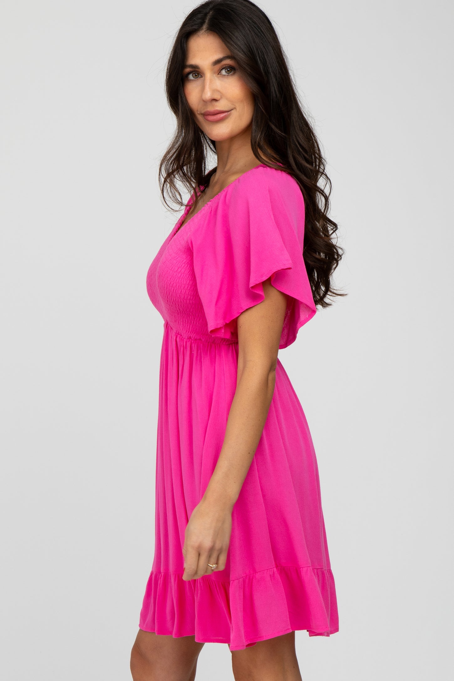 Fuchsia Smocked Dress