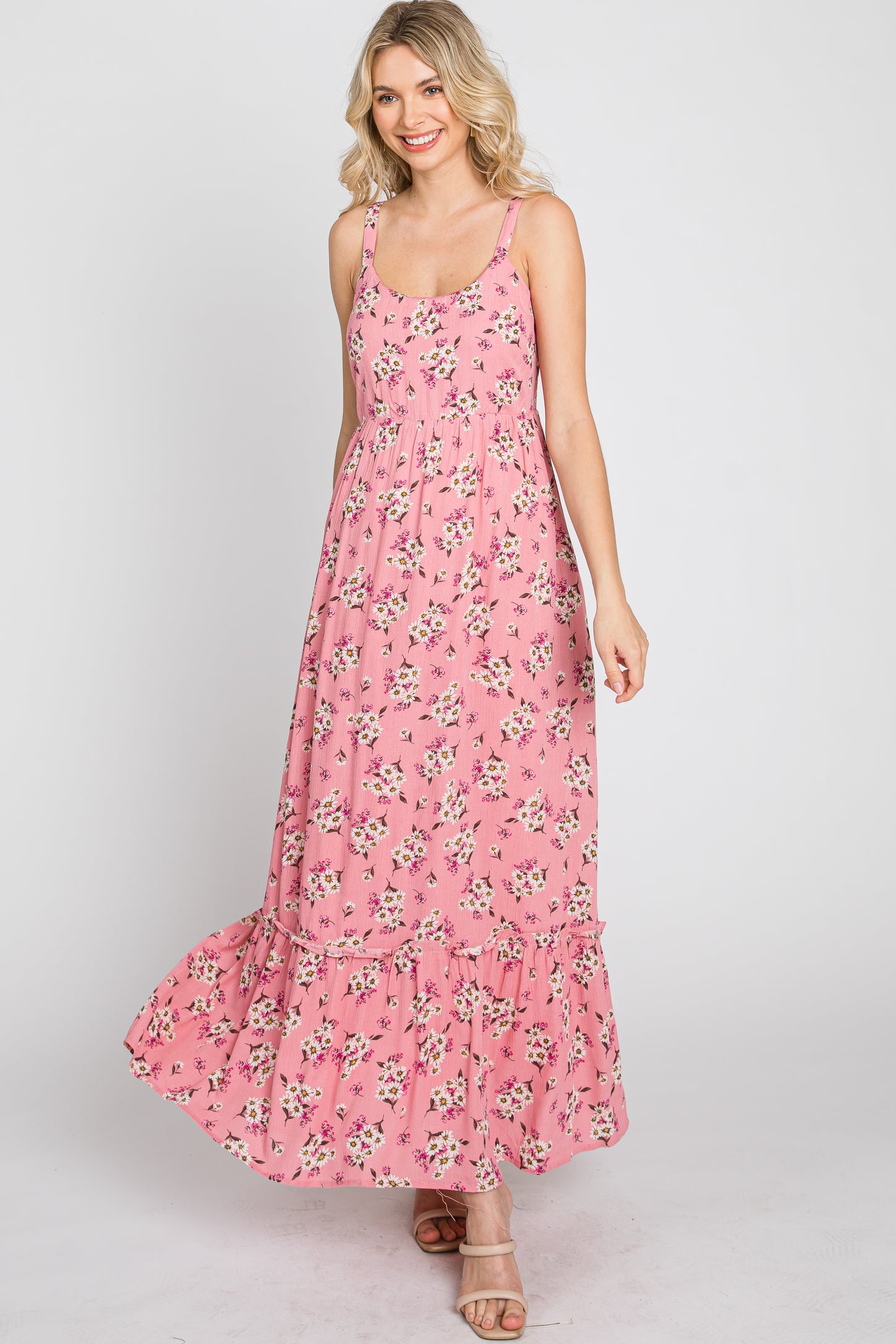 Pink Floral Maxi Dress