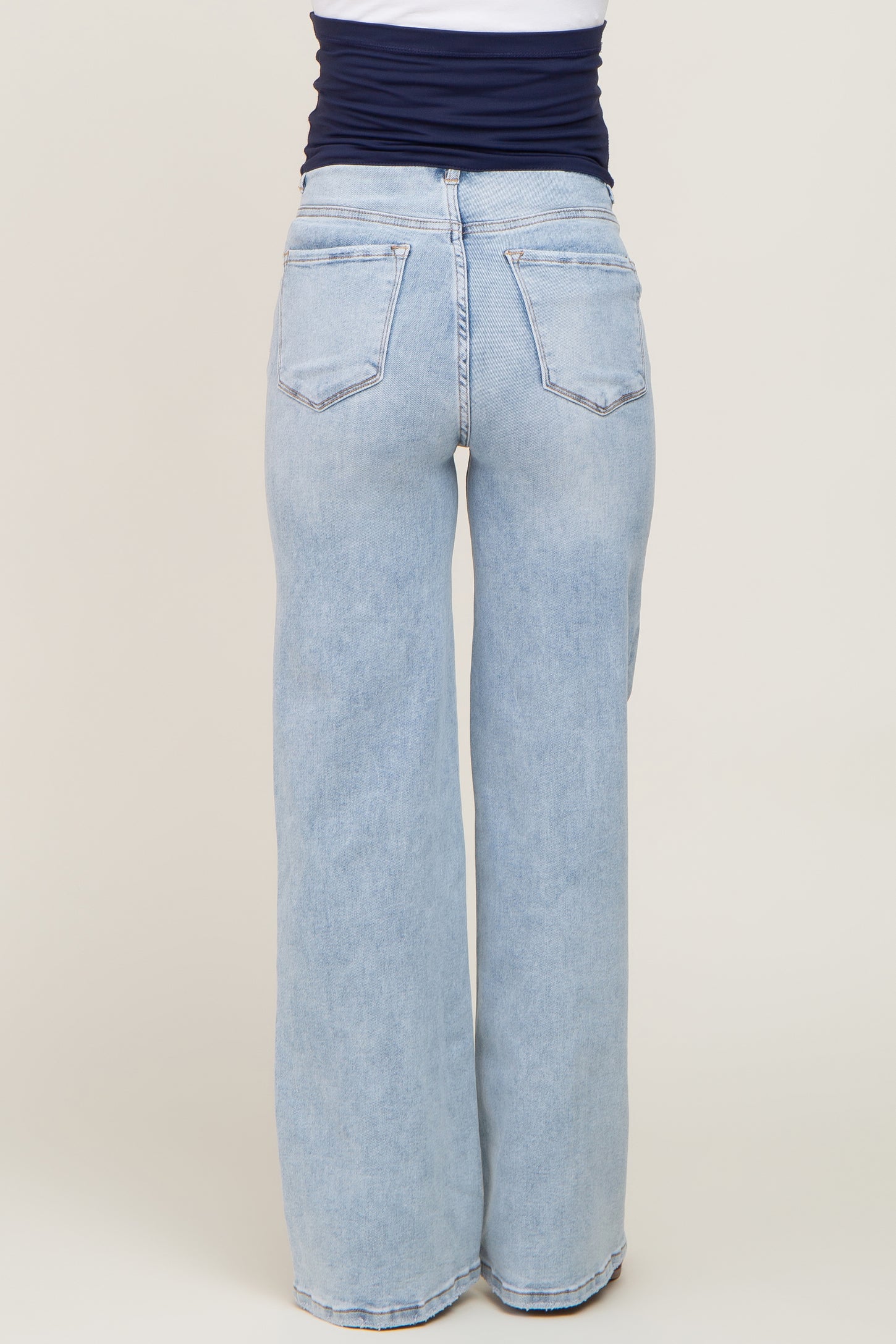 Light Blue Wide Leg Maternity Jeans