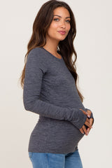 Charcoal Active Long Sleeve Maternity Top