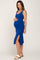 Royal Blue Ribbed Back Cutout Maternity Midi Dress