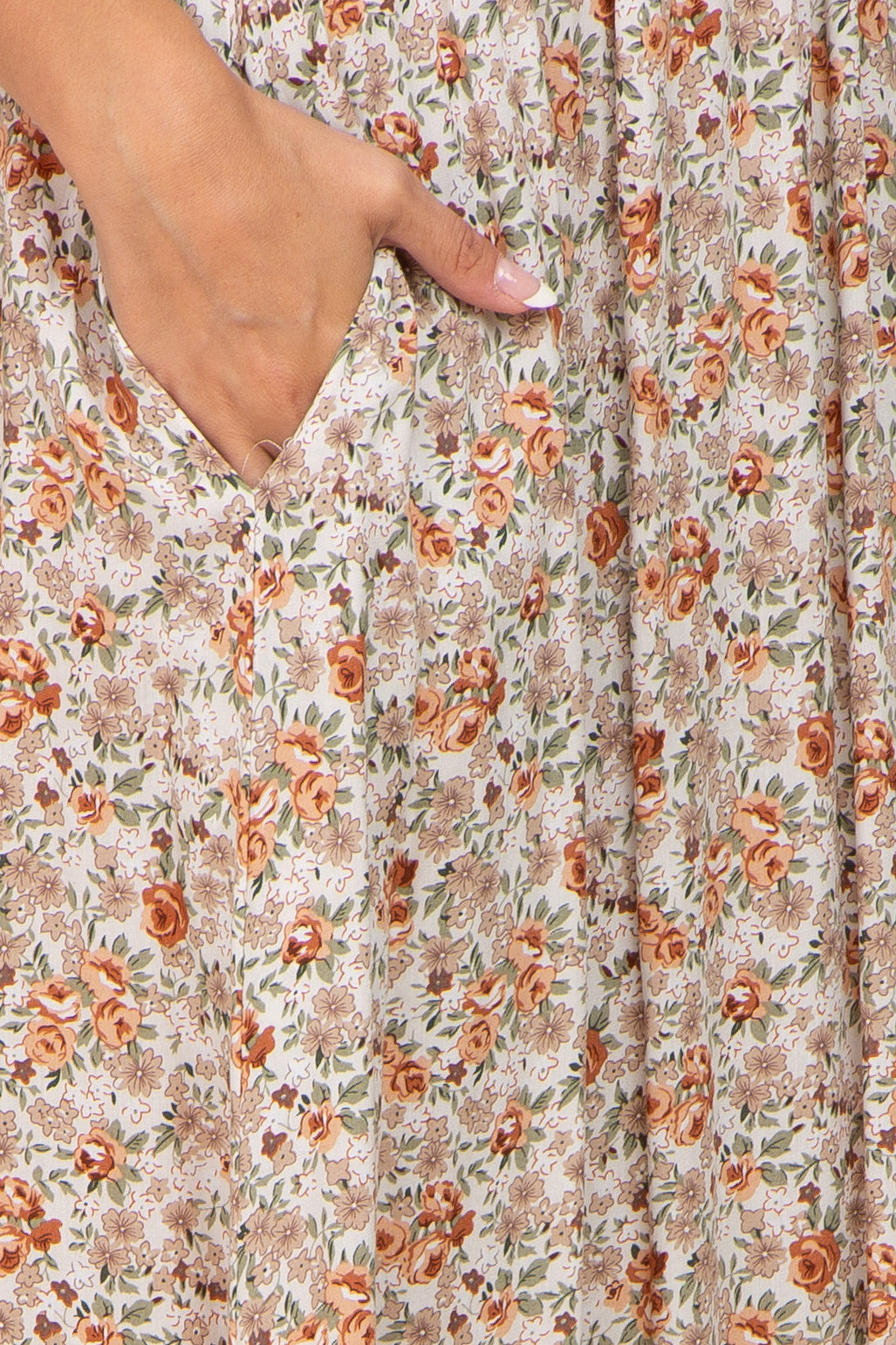 Taupe Floral Off Shoulder Long Sleeve Maxi Dress