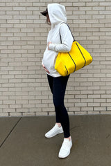 Ivory Fleece Front Pocket Maternity Hoodie