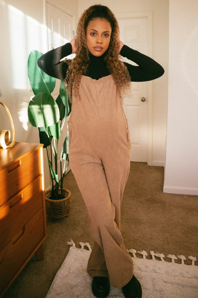 Taupe Corduroy Overalls