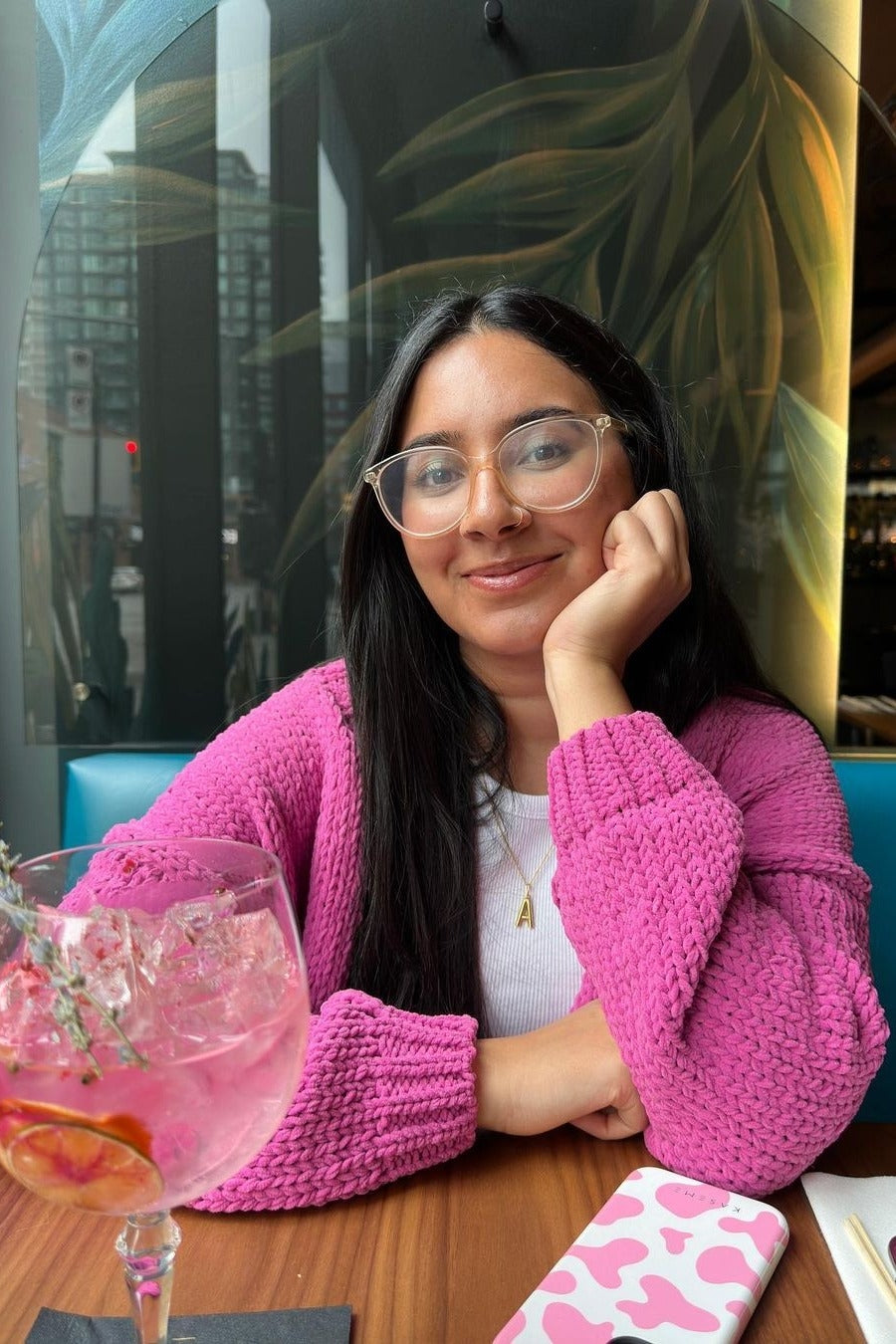 Fuchsia Oversized Bubble Sleeve Cardigan