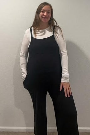 Black Sleeveless Pocketed Wide Leg Jumpsuit