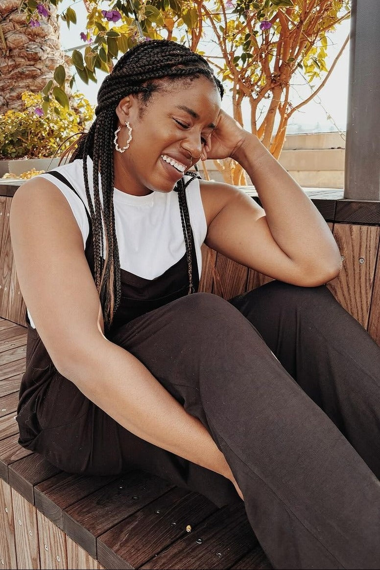 Black Sleeveless Pocketed Wide Leg Jumpsuit