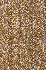 Mocha Leopard Print Square Neck Smocked Midi Dress