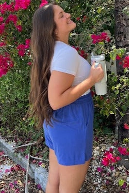 Royal Blue Drawstring Waist Shorts