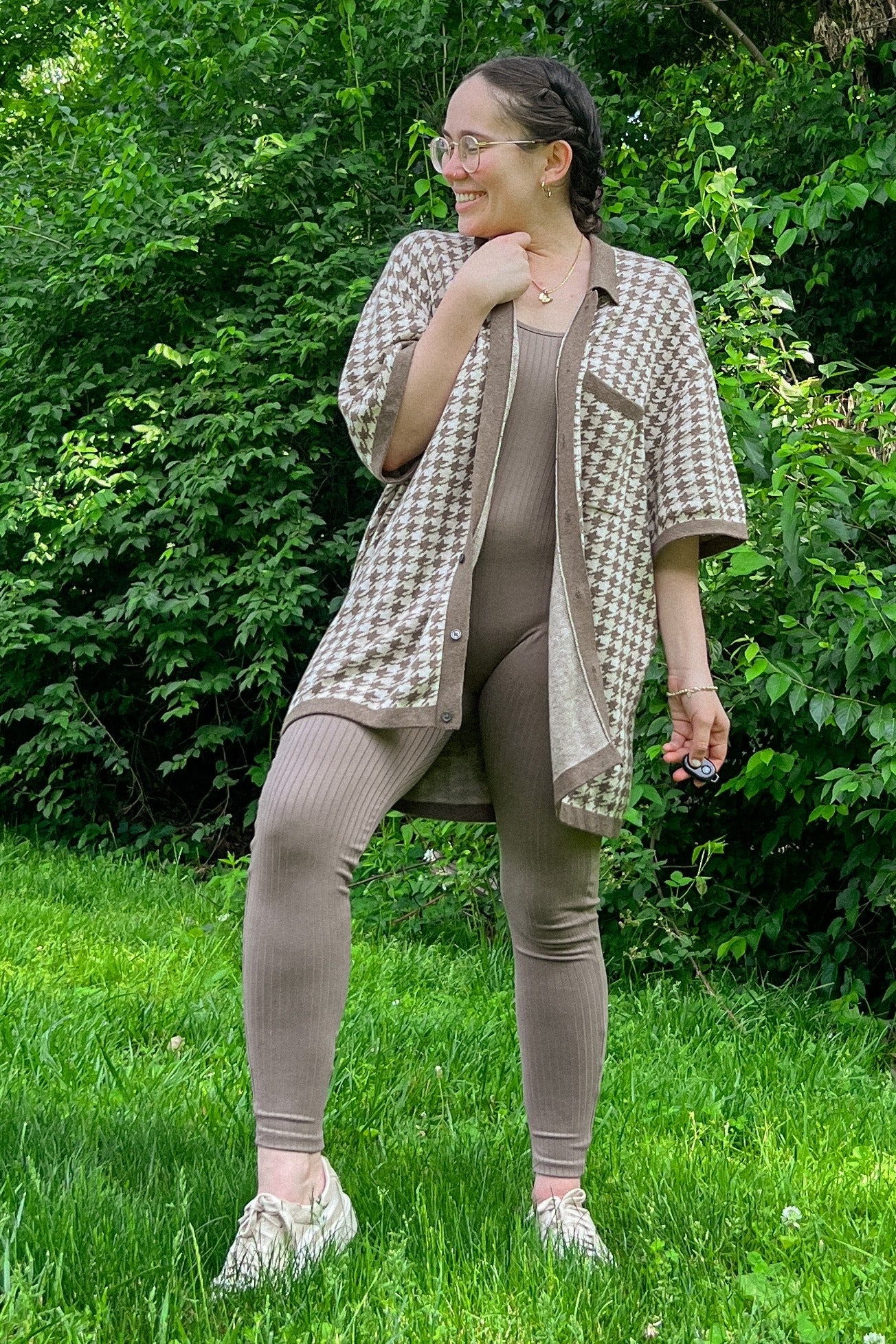 Taupe Ribbed Bodycon Jumpsuit