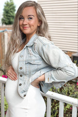 White Ribbed Low Back Cut Out Sleeveless Maternity Midi Dress