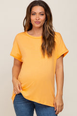 Orange Short Sleeve Maternity Top