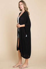 Black Open Front Long Coverup