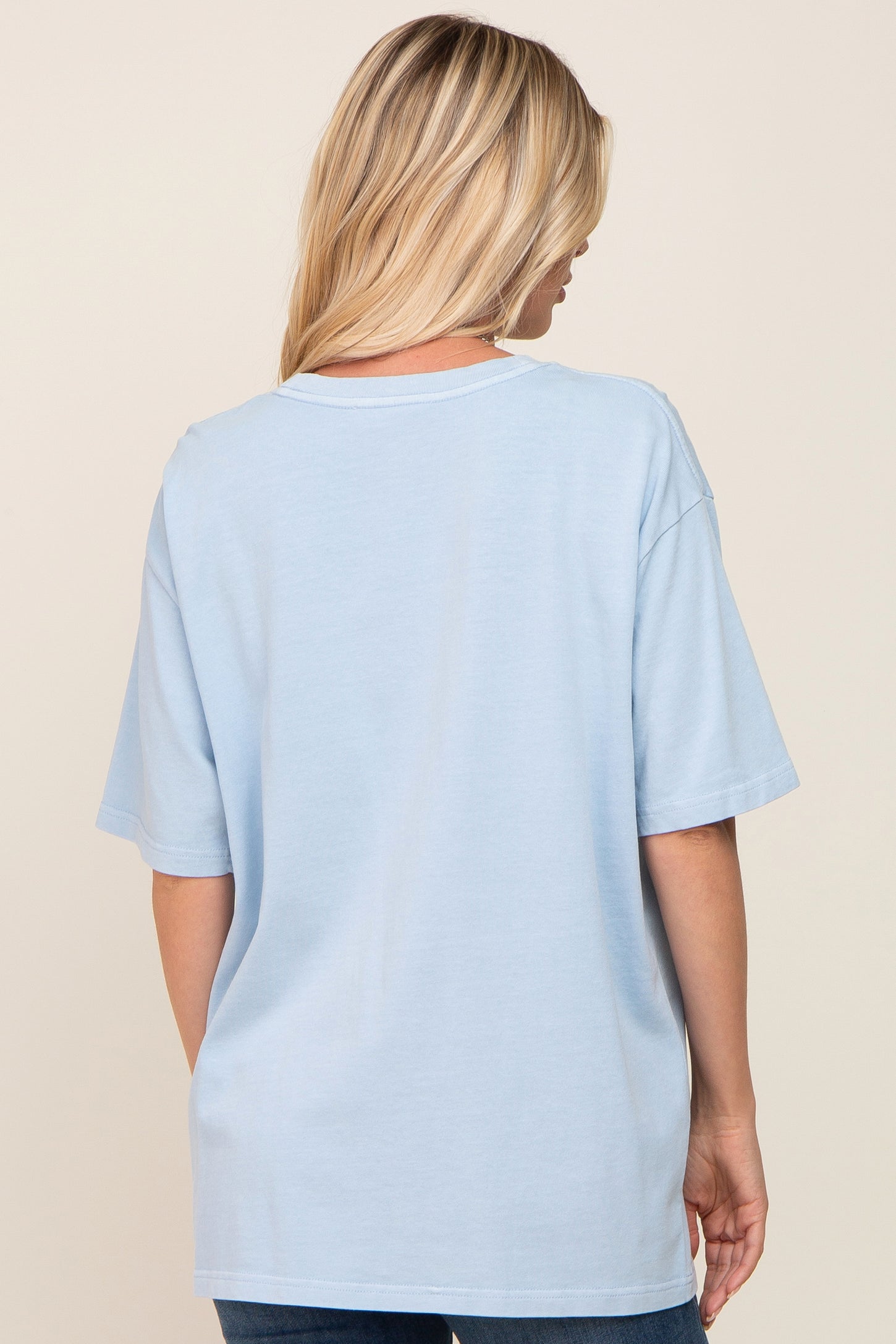 Light Blue Basic Oversized T-Shirt