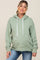 Light Olive Raw Edge Trim Maternity Drawstring Hoodie