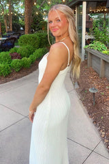 White Open Knit Crochet Midi Dress