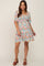 Mint Green Floral Smocked Square Neck Ruffle Maternity Dress