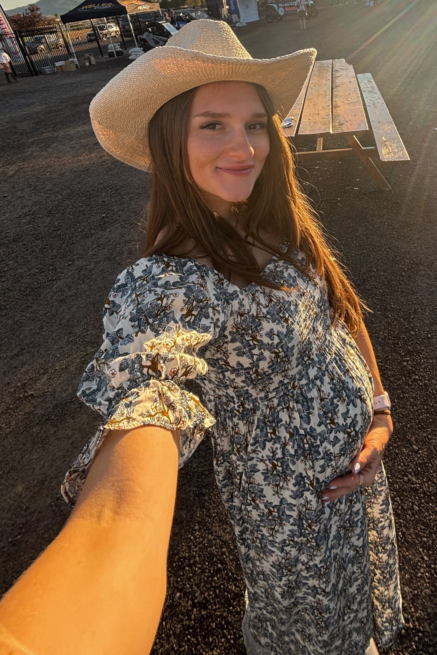 Cream Floral Smocked Maternity Jumpsuit