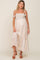 Ivory Striped Smocked Shoulder Tie Maternity Maxi Dress