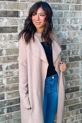 Taupe Draped Cardigan