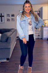 Light Blue Front Pocket Denim Shacket