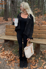 Black Basic Denim Jacket