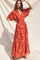 Orange Wrap Maxi Dress