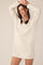Ivory V-Neck Oversized Sweater Dress