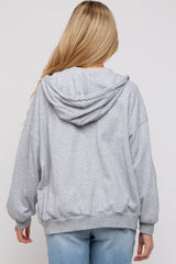 Heather Grey Zipper Hooded Jacket