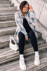 Blue Plaid Sherpa Jacket