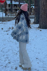 Blue Plaid Sherpa Jacket