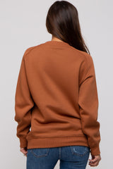 Camel Pullover Maternity Terry Crewneck