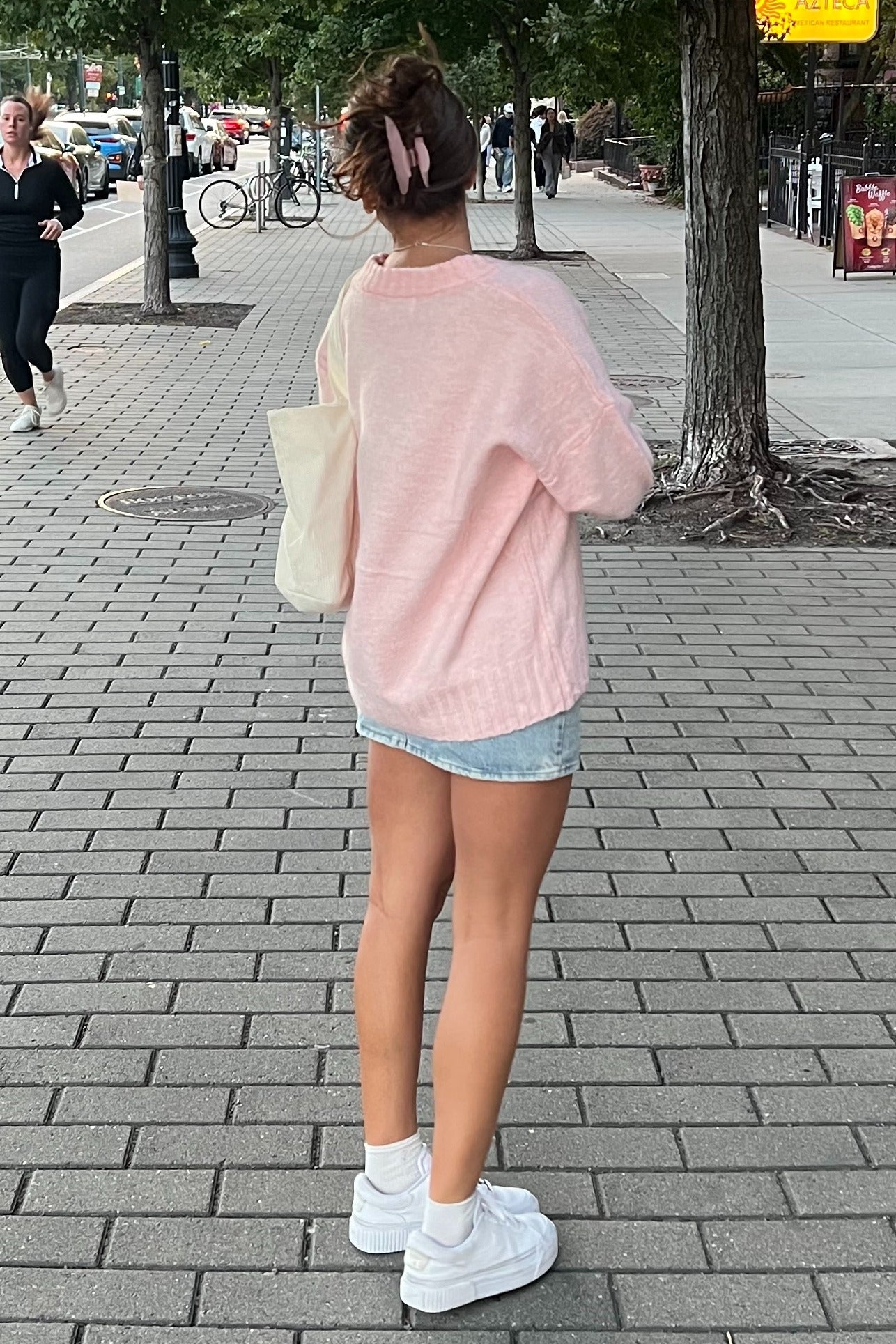 Pink Ribbed Cuff Sweater