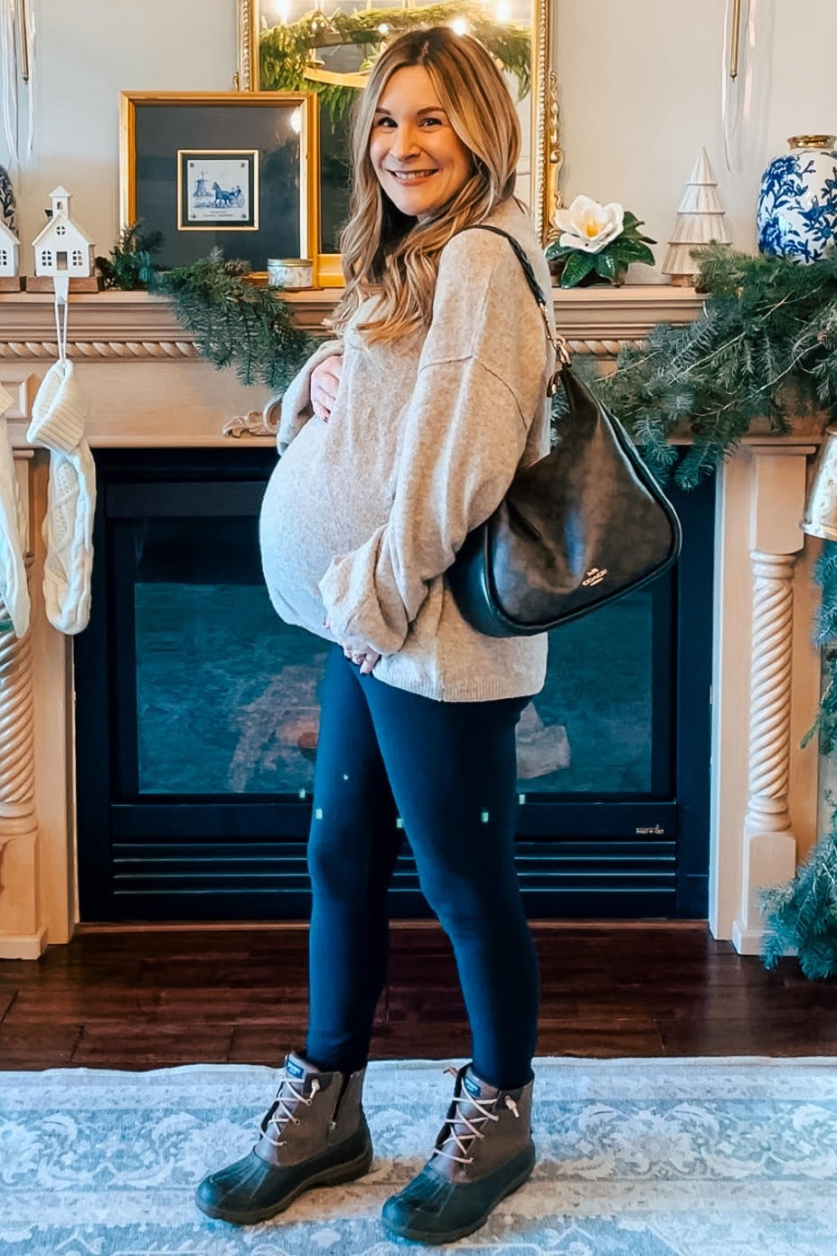 Taupe Basic Drop Shoulder Maternity Sweater