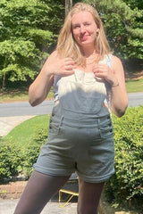 Cream Corduroy Maternity Short Overalls