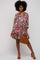 Teal Floral Button Front Tiered Dress