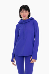 Royal Blue Hooded Long Sleeve Active Top