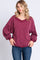 Burgundy Ribbed V-Neck Cropped Sweater