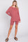 Burgundy Ribbed Long Sleeve Shorts Set