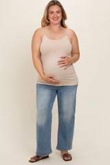 Blue Wide Leg Maternity Plus Size Jeans