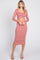 Mauve Ribbed Crop Top Midi Skirt Set